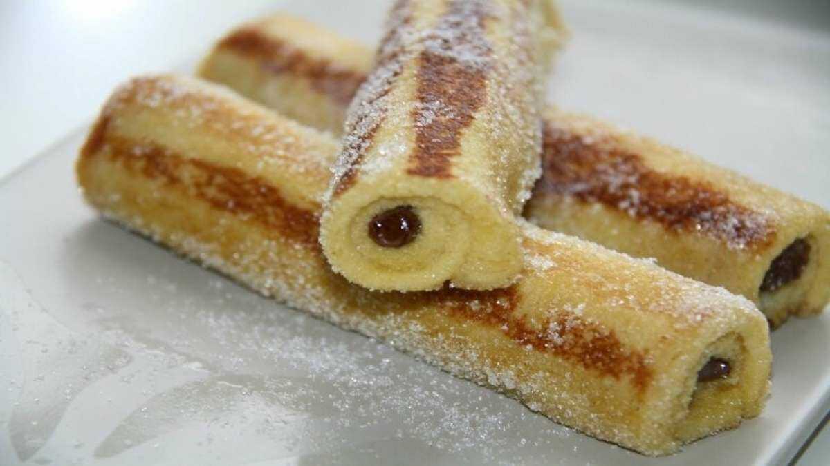 Pain de mie roulé au Nutella façon pain perdu