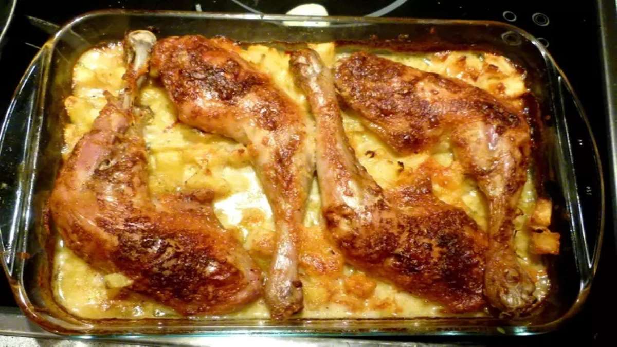 Recette de Gratin de cuisses de poulet