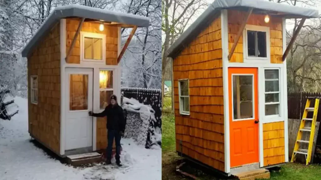 Âgé de 13 ans, cet adolescent construit sa propre mini-maison dans son jardin