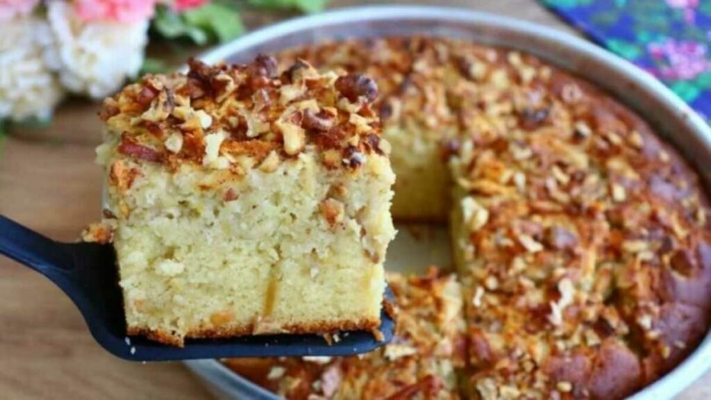 Gâteau aux pommes et noix de grand-mère sans gras