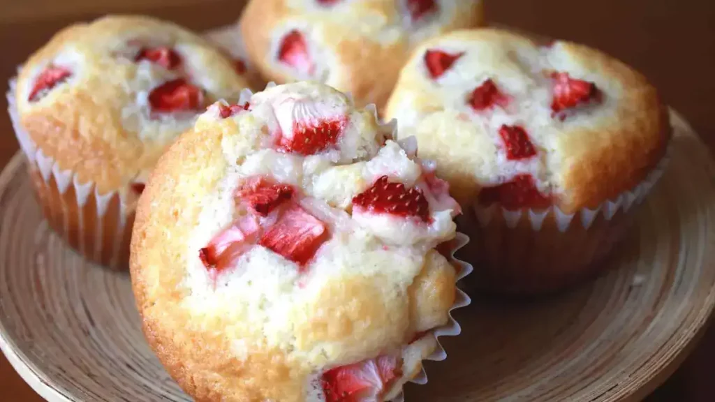 Muffins aux fraises et fromage à la crème