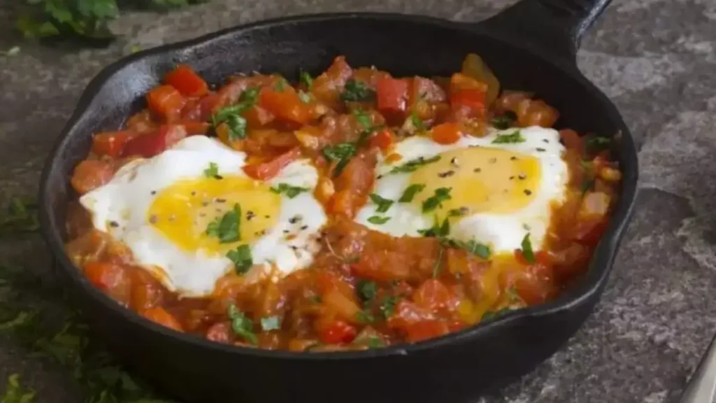 Oeufs au plat à la tomate et très très bonne