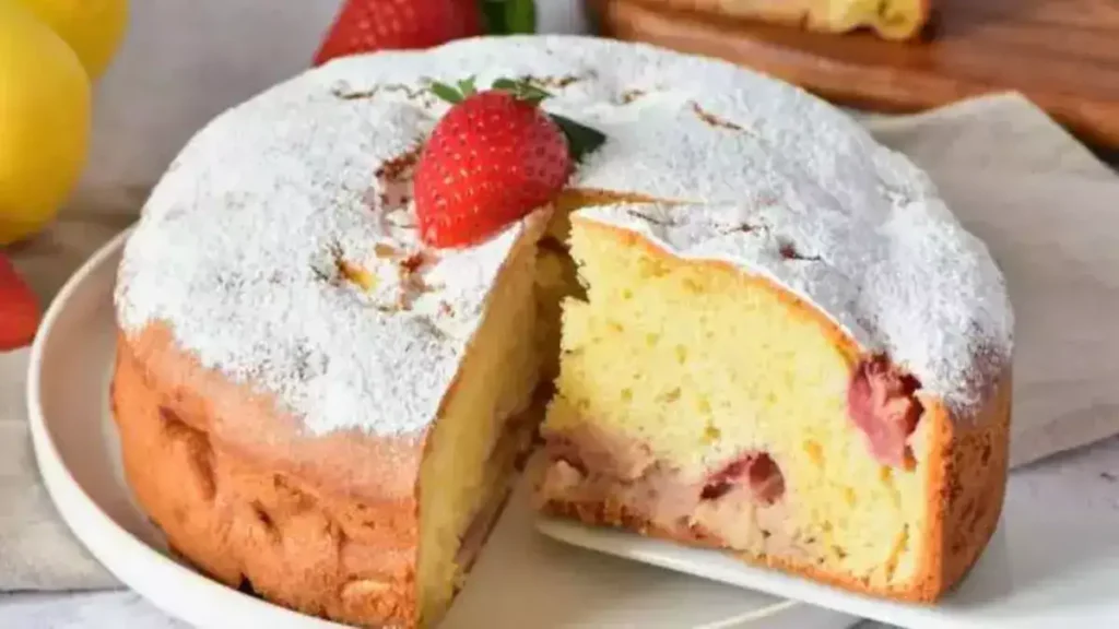 Gâteau aux pommes et aux fraises moelleux