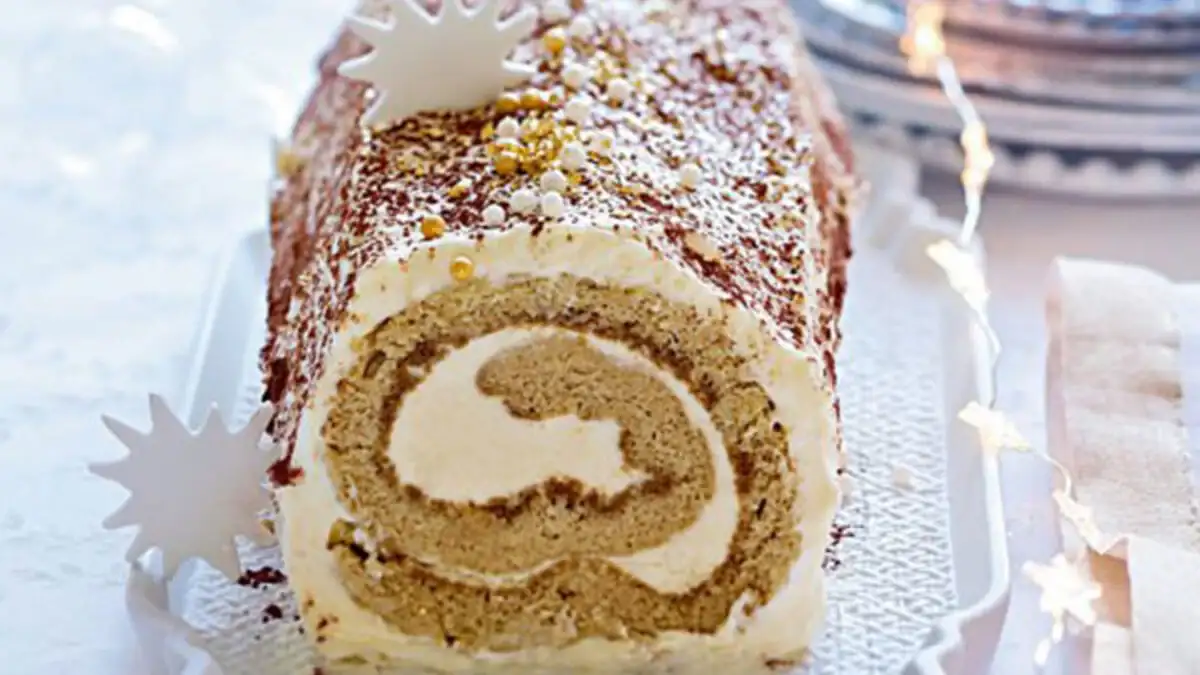 Bûche de Noël tiramisu au mascarpone pour noël