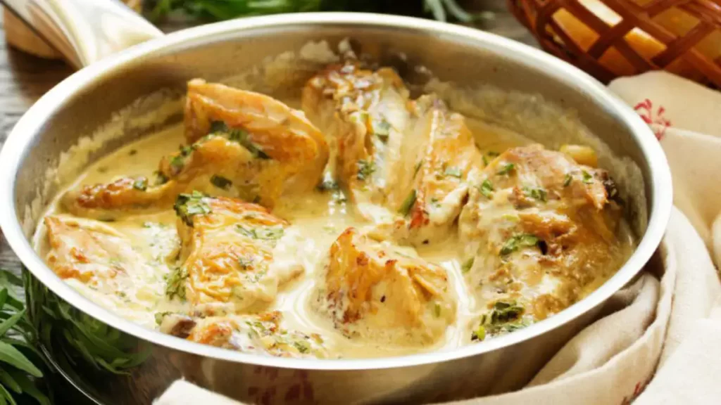 Poulet en fricassée à la crème idée pour Noël