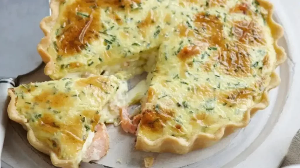 Quiche aux poireaux et au saumon