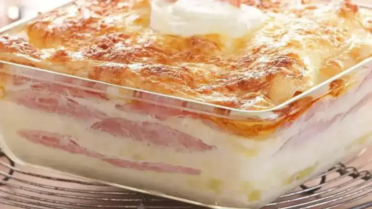 Lasagne allégée avec fromage de chèvre et bacon