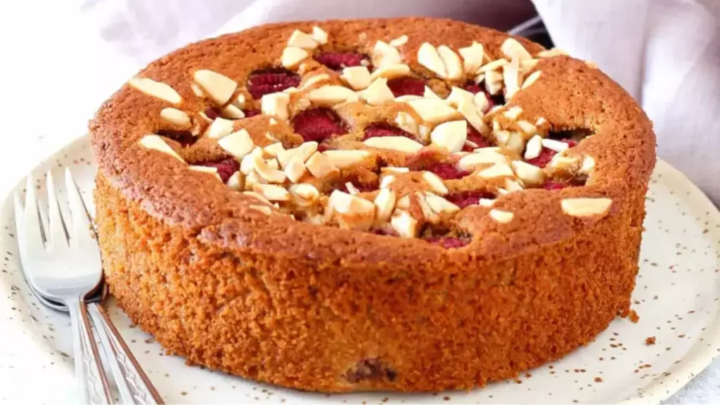 Gâteau aux framboises et amandes – recette sans lactose