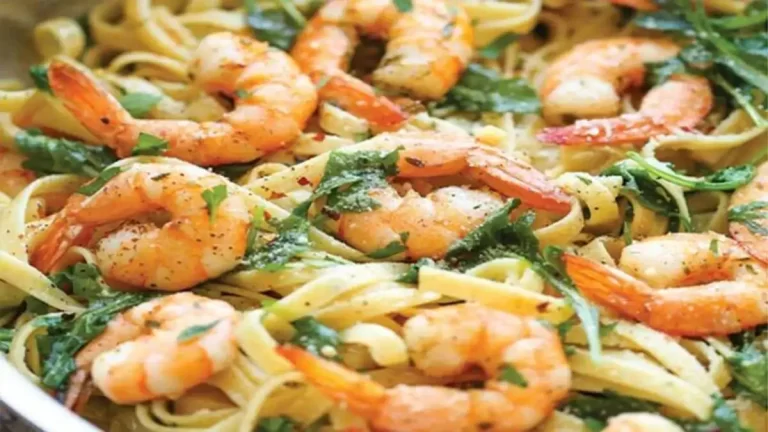 Ces spaghettis aux crevettes et à l’ail sont à tomber