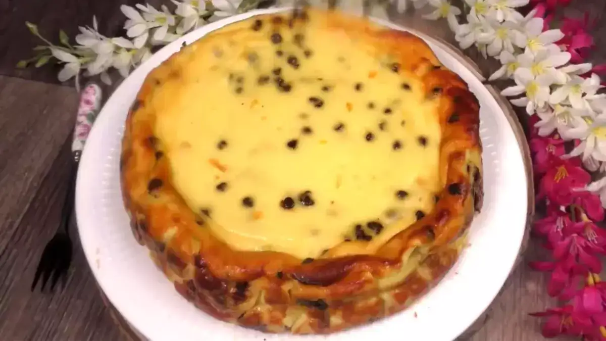 Gâteau magique à la ricotta aux pépites de chocolat noir