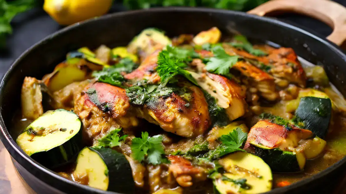 Poulet aux Courgettes Façon Tajine