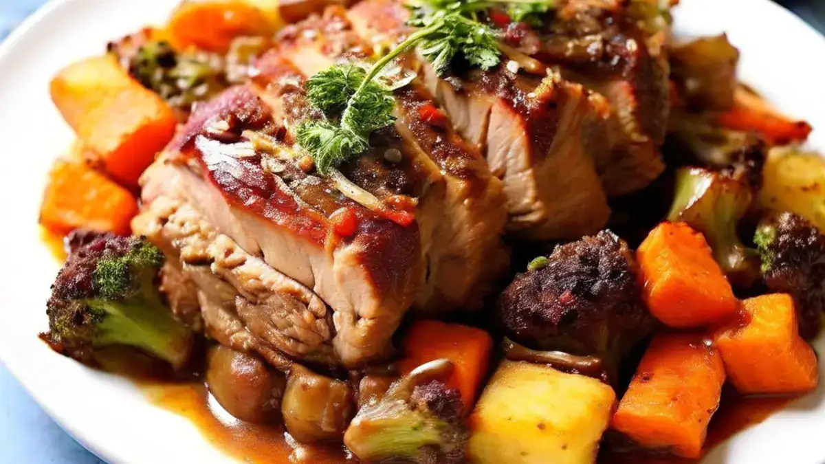 Rôti de Porc Mijoté et Légumes : Un Plat Savoureux et Facile